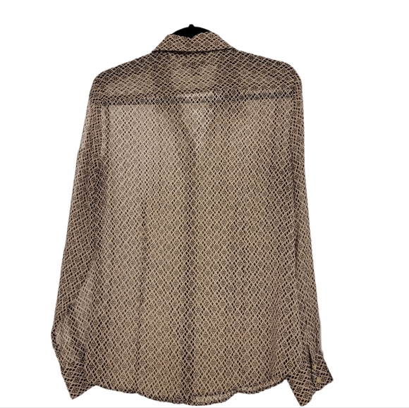 Banana Republic Sheer Button-Up Shirt + Necklace - Picture 2 of 5